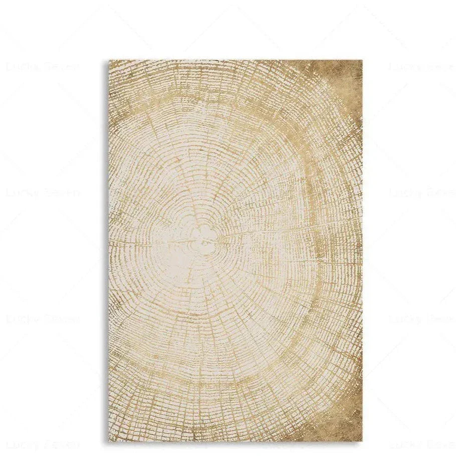 Botanical Growth Pattern Wall Art Canvas for Living Room, Bedroom & Office Décor | Natural Wood Grain Inspired Print | Thomler