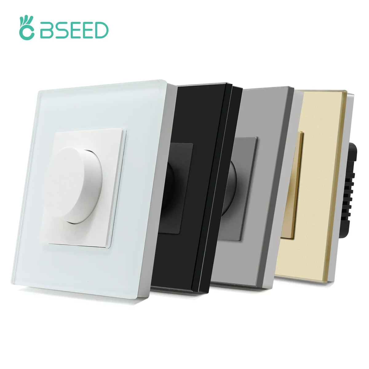 Rotary Light Dimmer Switch 3.4 in Glass Panel Touch Control LED Compatible for Bedroom Living Room Dining Room Home Wall Mount | Thomler