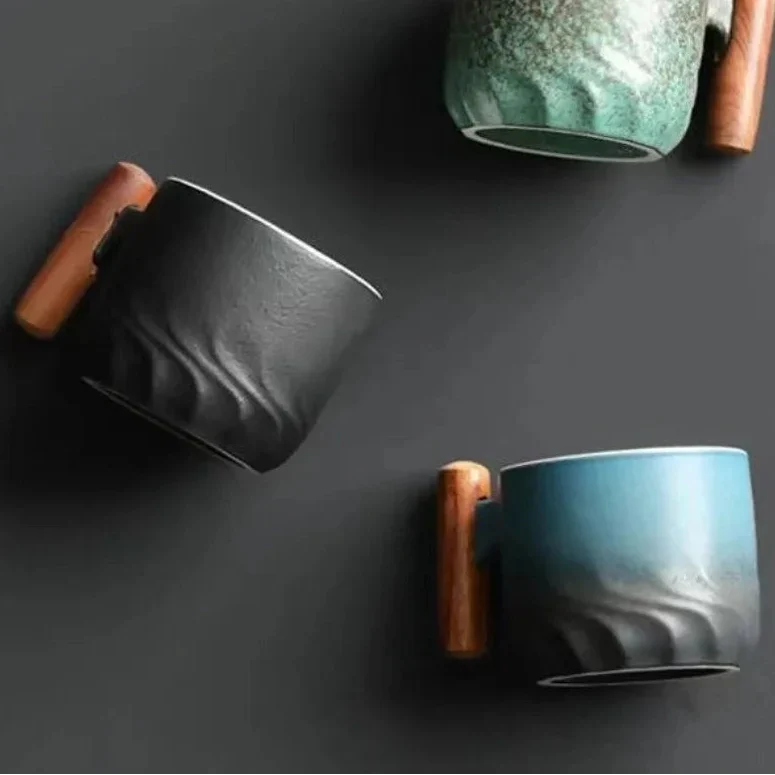 Handmade Stoneware Espresso Cup Gradient Finish Retro Style Small Beverage Holder 2 in Tall 3 in Wide for Morning Coffee Tea Hot Chocolate K | Thomler