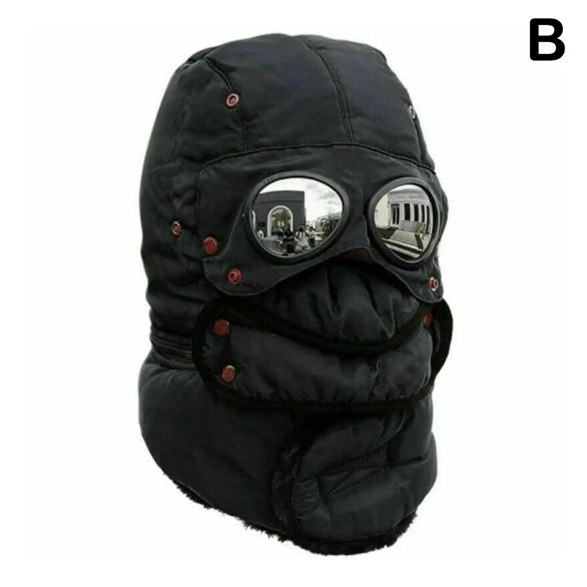 Insulated Winter Beanie with Integrated Face Shield for Cold Weather Protection