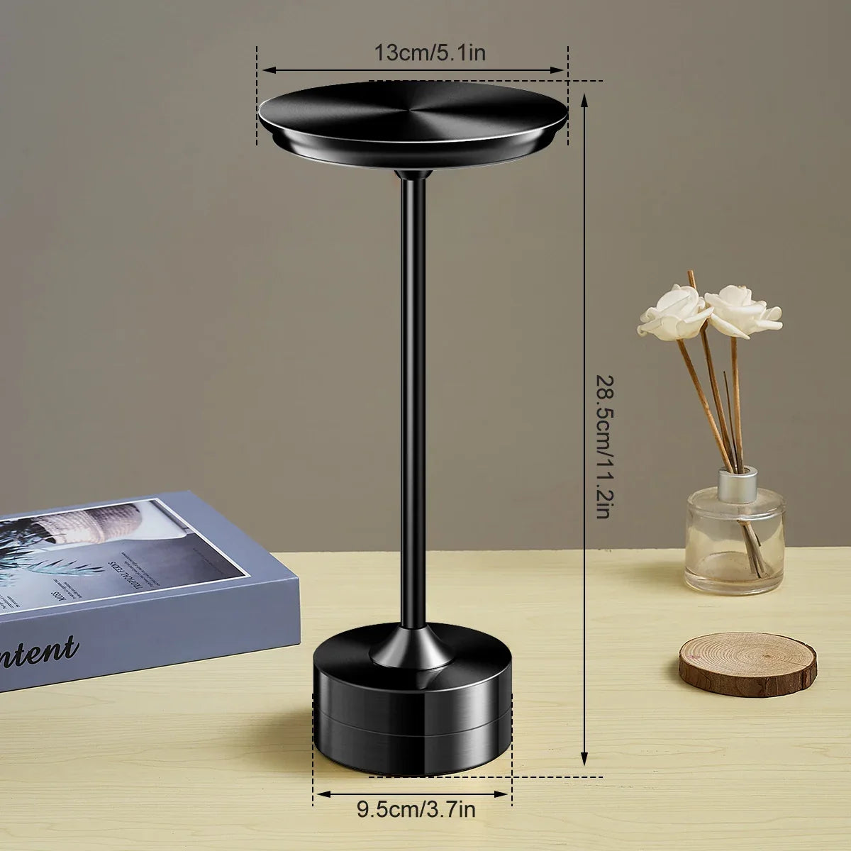 Rechargeable Cordless Table Lamp with Touch Control & 3 Brightness Levels for Bedroom Nightstand Desk Reading Living Room | Thomler
