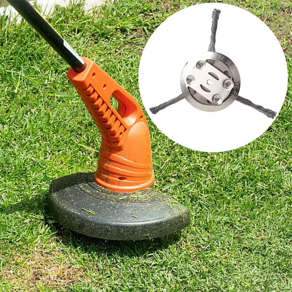 Steel Wire Trimmer Head Attachment for Weed Removal, Moss & Debris Clearing – Universal Fit for String Trimmers & Brush Cutters | Thomler