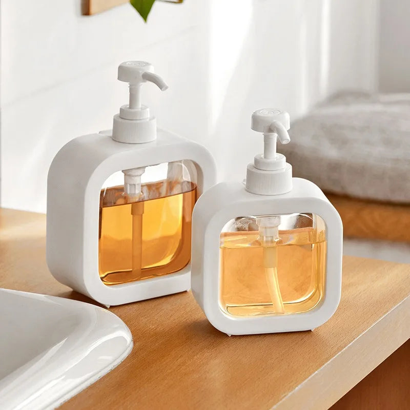 Countertop Liquid Soap Pump Dispenser with Press Mechanism for Bathroom Vanity, Kitchen Sink & Shower | Modern Minimalist Scandinavian Desig | Thomler