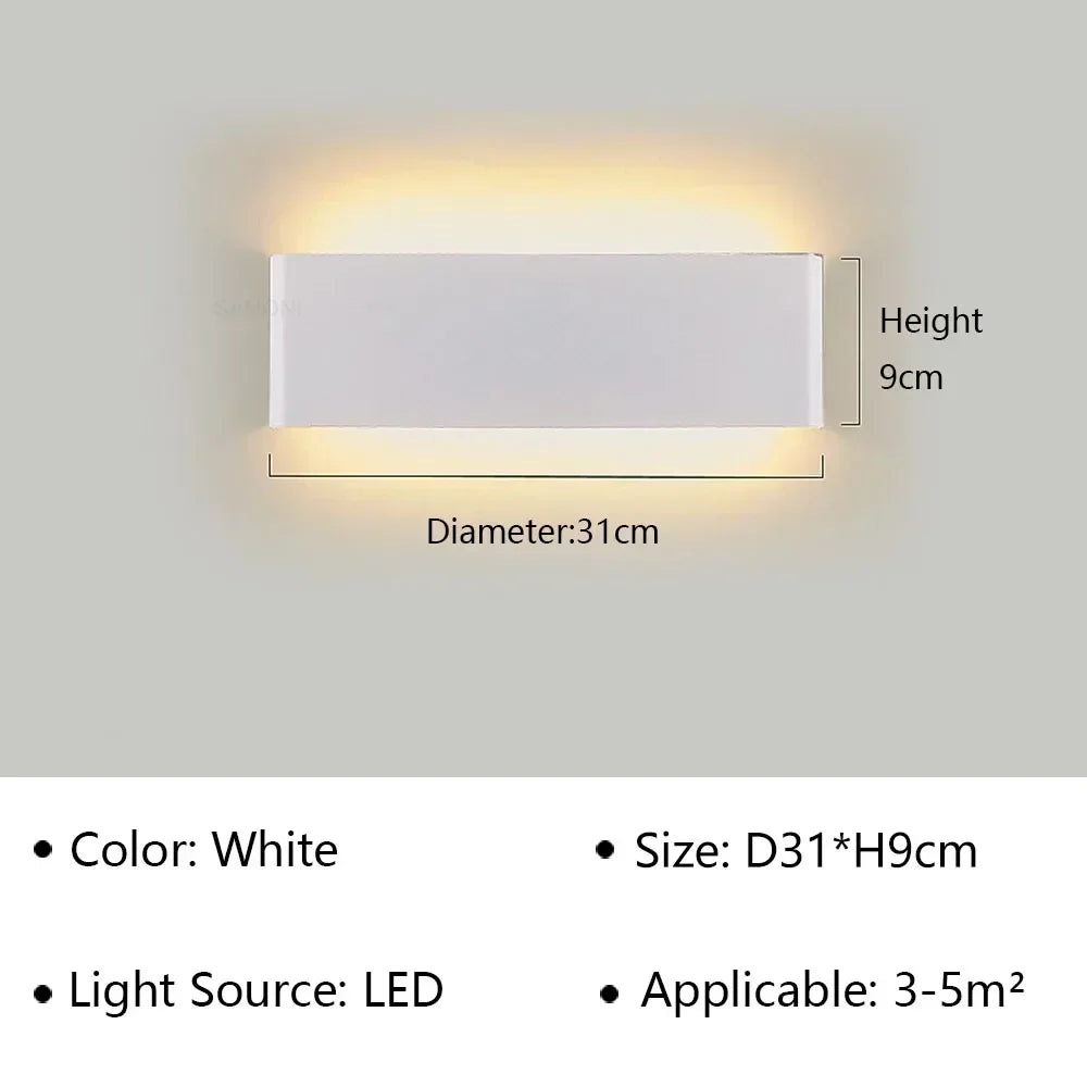 Contemporary LED Wall Light Fixture – Minimalist Design for Bedroom, Hallway & Bathroom
