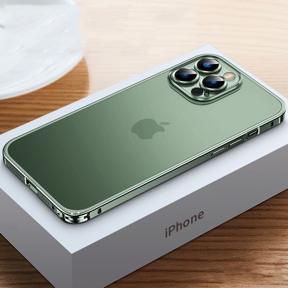 iPhone-hoesje van aluminium van vliegtuigkwaliteit, nauwkeurig gefreesde snap-on bescherming voor Apple-smartphones, slanke en lichtgewicht metalen bumper-case