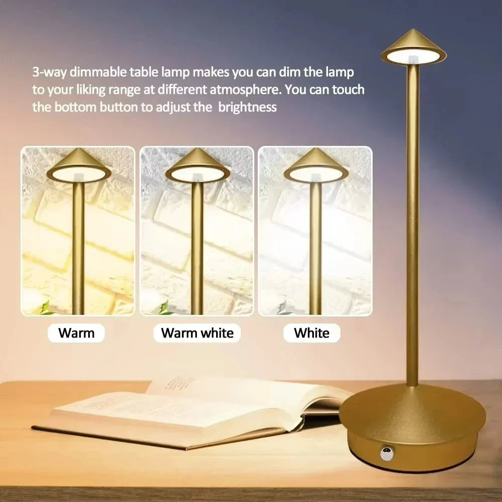 Oplaadbare led-bureaulamp met aanraakbediening en drie lichtstanden