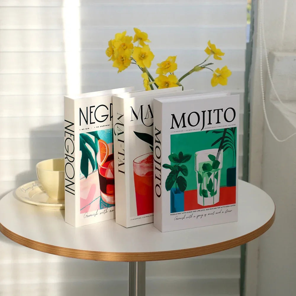 Hollow Cardboard Book Stack 3-Piece Display Set for Shelf Styling Coffee Table Accent Modern Home Interior Staging Props | Thomler