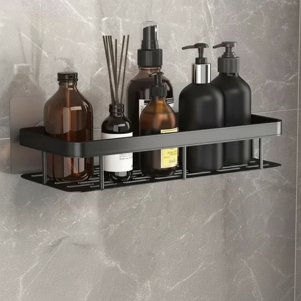 Wall-Mounted Corner Organizer Rack ABS Adhesive No-Drill Bathroom Caddy Triangle Rectangle Shape Holds Shampoo Soap Toiletries for Small Spa | Thomler