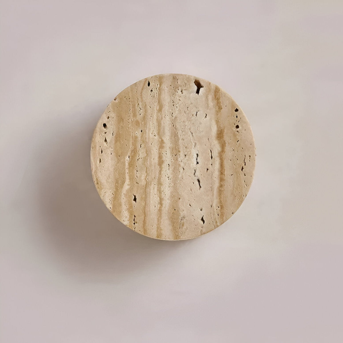 Travertine Stone Wall Sconce Round Frosted Glass Up Down Light Fixture 4 Inch Natural Stone Ambient Lighting Bedroom Hallway Entryway Bathro | Thomler