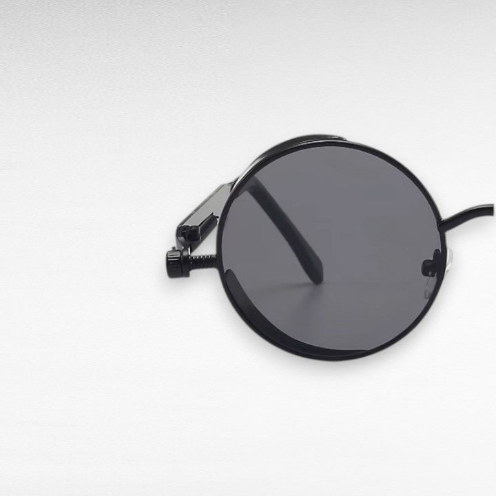 Vintage Round Sunglasses Polarized UV400 Protection Metal Frame Gothic Industrial Design for Men Women Everyday Outdoor | Thomler