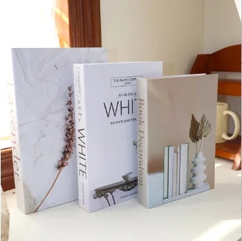 Hollow Cardboard Book Stack 3-Piece Display Set for Shelf Styling Coffee Table Accent Modern Home Interior Staging Props | Thomler
