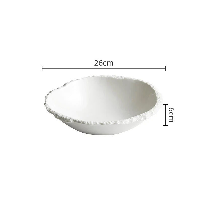 Handcrafted Stoneware Dinner Bowl 9.8 Inches Wide for Family Meals, Pasta, Soup & Sides | Farmhouse Kitchen Tableware for Everyday Use | Thomler