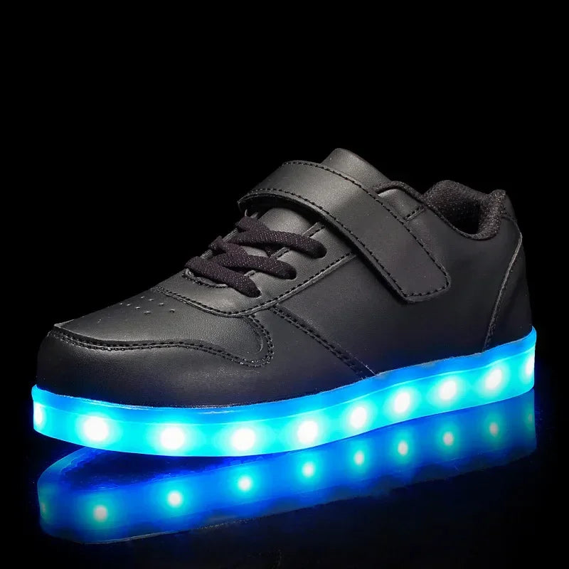 LED-Kindersneaker mit Klettverschluss – Leuchtschuhe für Jungen & Mädchen | Sportschuhe mit Blinklichtern | Thomler