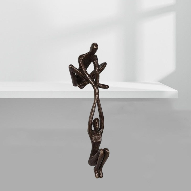 Abstract polystone beeldje zwart 8 inch tafelaccent voor eigentijdse interieurdecoratie plankdisplay slaapkamer kantoor kunstsculptuur | Thomler