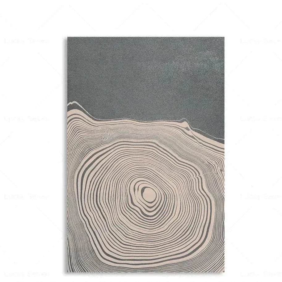 Botanical Growth Pattern Wall Art Canvas for Living Room, Bedroom & Office Décor | Natural Wood Grain Inspired Print | Thomler
