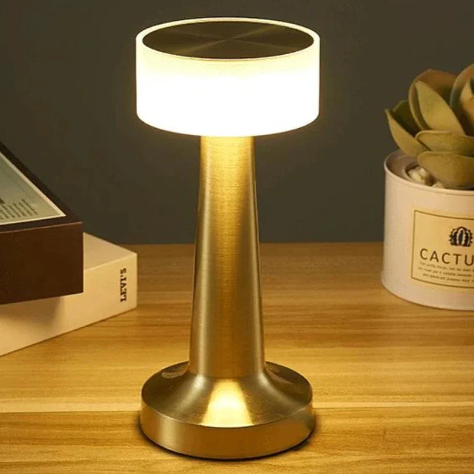 Rechargeable LED Desk Lamp with Touch Control & 3 Light Modes – Cordless Nightstand Light for Bedroom, Office & Living Room – Chrome Finish | Thomler