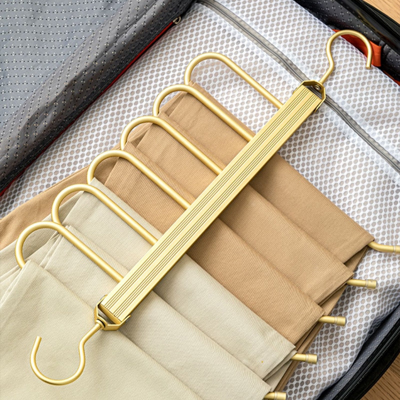 Multi-Tier Closet Hanger for Pants Storage 6-Level Rotating Hook Space Organizer for Jeans Slacks Scarves 14 in Wide Lightweight Aluminum Ra | Thomler