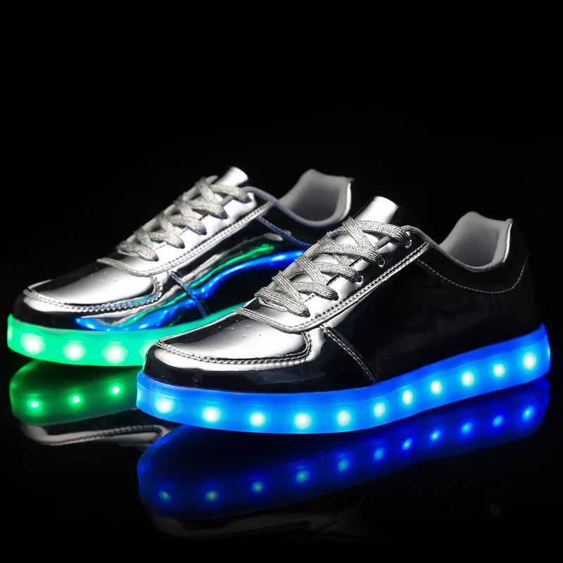 LED-Kindersneaker mit Klettverschluss – Leuchtschuhe für Jungen & Mädchen | Sportschuhe mit Blinklichtern | Thomler