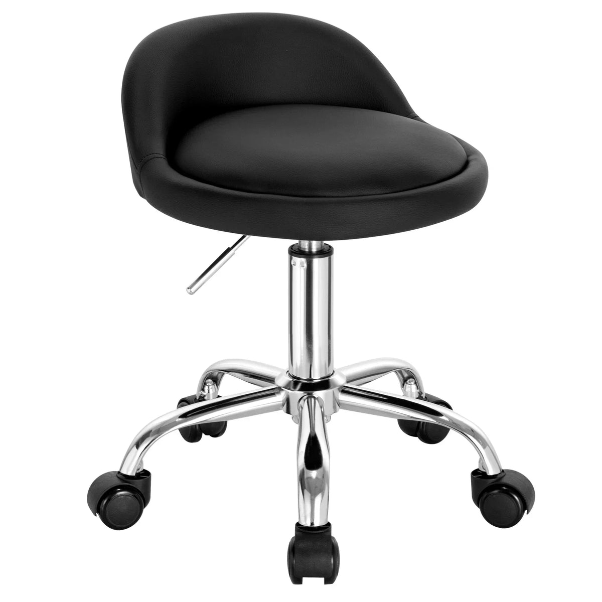 Gepolsterter Arbeitsstuhl mit Rollen, höhenverstellbar (53–66 cm), kompakter Drehstuhl für Schminktisch, Salon, Arbeitsbereich, Studio oder Homeoffice | Thomler