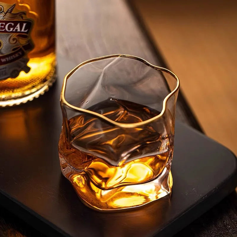 Bourbon Tasting Tumblers Ridged Crystal Glass 10 oz Spirits Drinkware Set for Scotch Cocktails Home Bar Whisky Enthusiasts Two-Piece Barware | Thomler