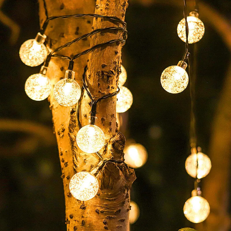 Outdoor LED-snoerverlichting op zonne-energie, waterdicht, decoratieve tuinverlichting, 9 meter voor terras, tuin, veranda, achtertuin, pad, landschapsaccent | Thomler