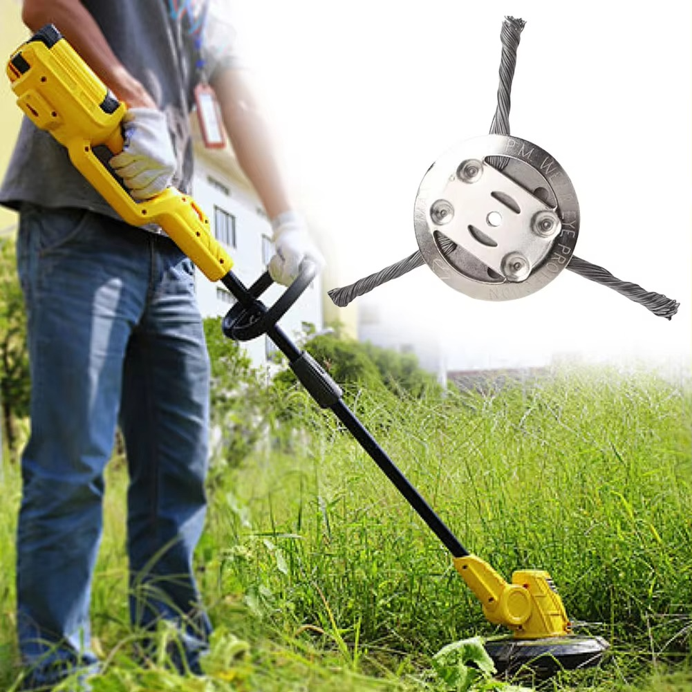 Steel Wire Trimmer Head Attachment for Weed Removal, Moss & Debris Clearing – Universal Fit for String Trimmers & Brush Cutters | Thomler