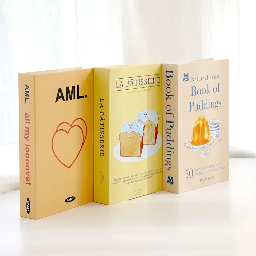 Hollow Cardboard Book Stack 3-Piece Display Set for Shelf Styling Coffee Table Accent Modern Home Interior Staging Props | Thomler
