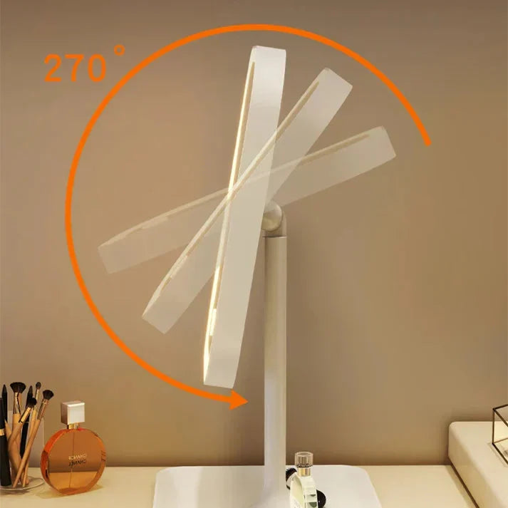 Lighted Makeup Mirror with Touch Control, Cordless Vanity Mirror with 3 Color Temperatures, Adjustable Brightness for Bedroom & Bathroom | Thomler