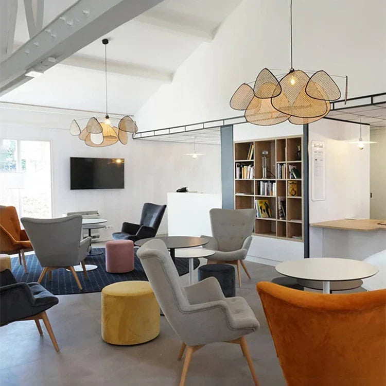 Gewebte Rattan-Hängelampe 120 cm ovale Naturfaser-Deckenleuchte E27-Fassung verstellbares Kabel Esszimmer Schlafzimmer Boho Skandinavisch Japandi | Thomler