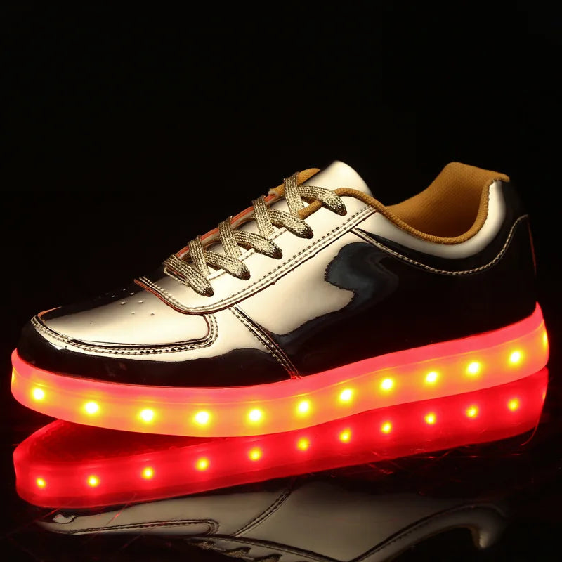 LED-Kindersneaker mit Klettverschluss – Leuchtschuhe für Jungen & Mädchen | Sportschuhe mit Blinklichtern | Thomler