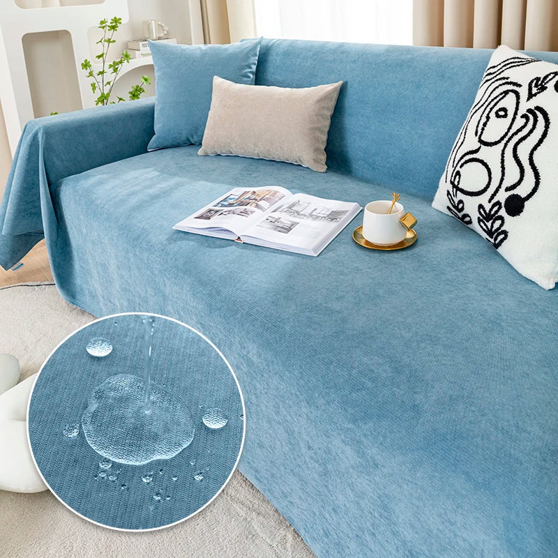Funda elástica resistente al agua para sofá con borlas: manta multiusos para sofá y cama