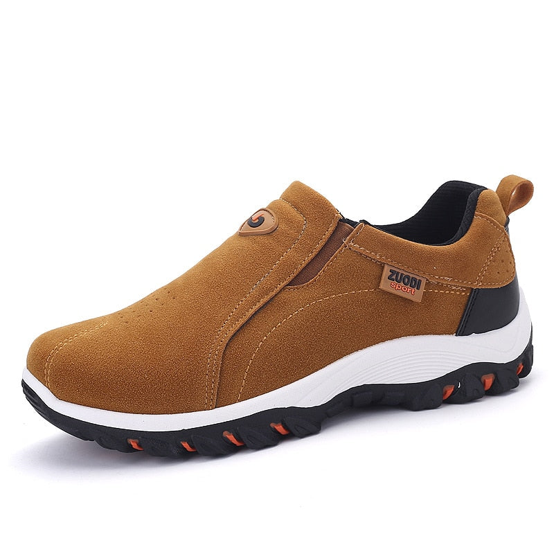 Zapatos de senderismo sin cordones para hombre con suela de alta tracción: zapatillas resistentes para caminar al aire libre, senderos y viajes