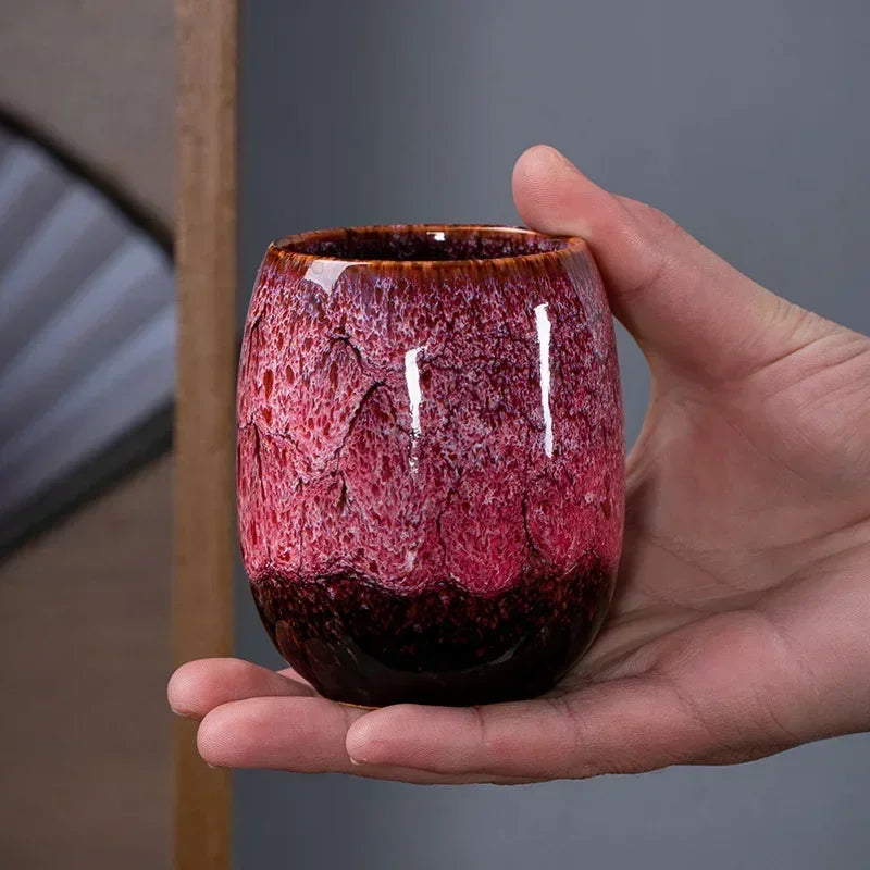 Set van 4 keramische koffiemokken met gouden rand en geglazuurde afwerking voor keuken, eetkamer en koffiebar | Thomler