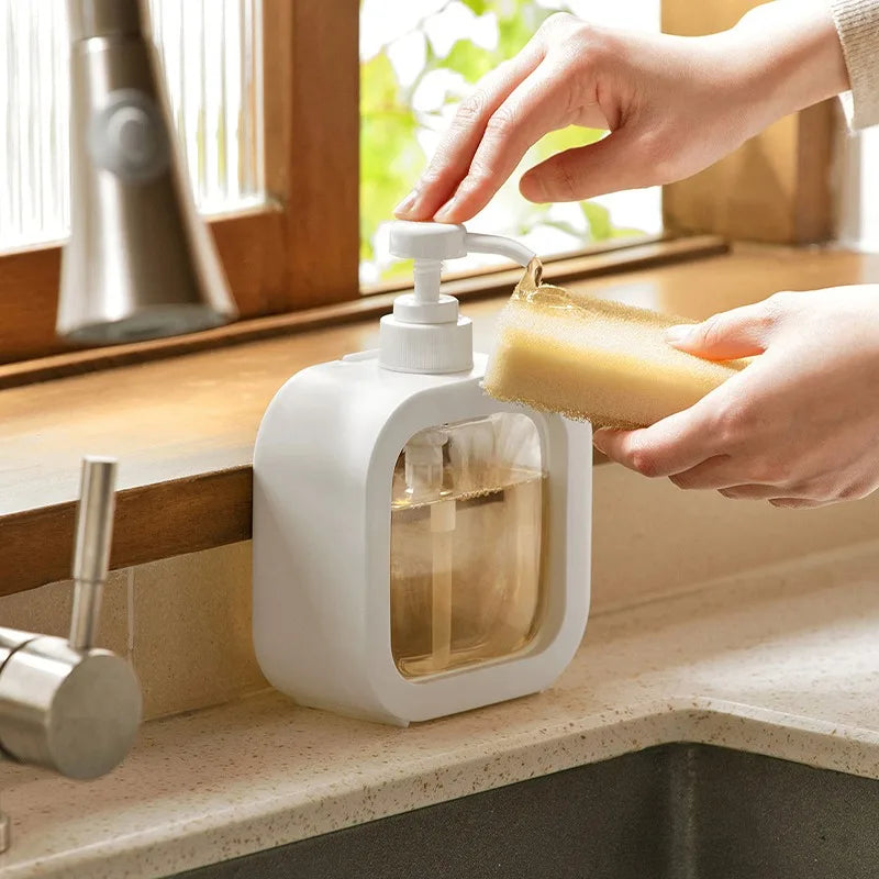 Countertop Liquid Soap Pump Dispenser with Press Mechanism for Bathroom Vanity, Kitchen Sink & Shower | Modern Minimalist Scandinavian Desig | Thomler