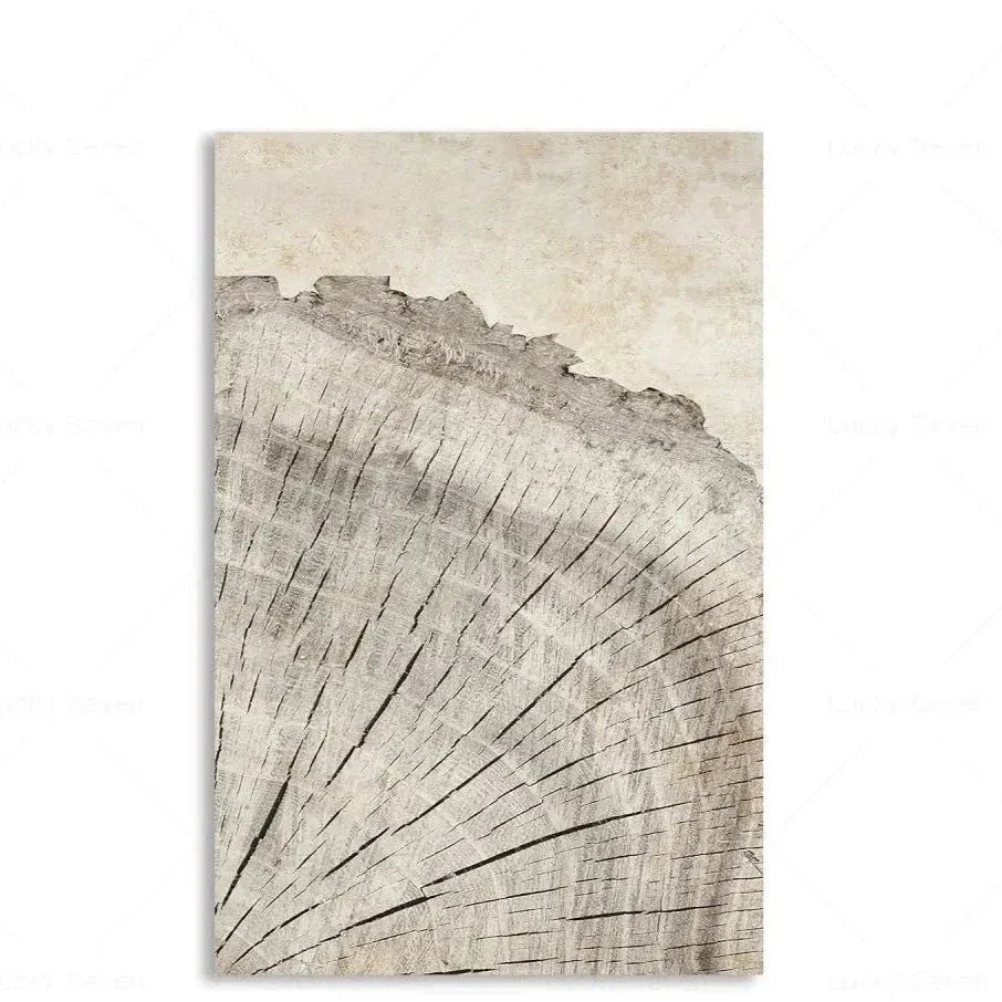 Botanical Growth Pattern Wall Art Canvas for Living Room, Bedroom & Office Décor | Natural Wood Grain Inspired Print | Thomler