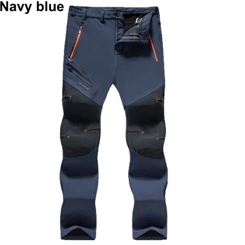 Pantalones de senderismo aislantes para hombre, resistentes a la intemperie, forrados de forro polar, pantalones para actividades al aire libre, equipo para clima frío para acampar, esquiar y pescar | Thomler