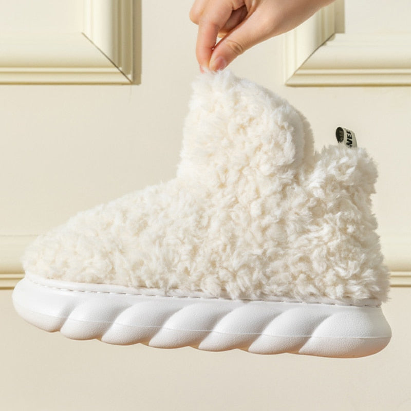 Women's Plush Memory Foam House Slippers with Non-Slip Sole for Indoor Comfort – Cozy Fleece Bedroom Footwear for Winter