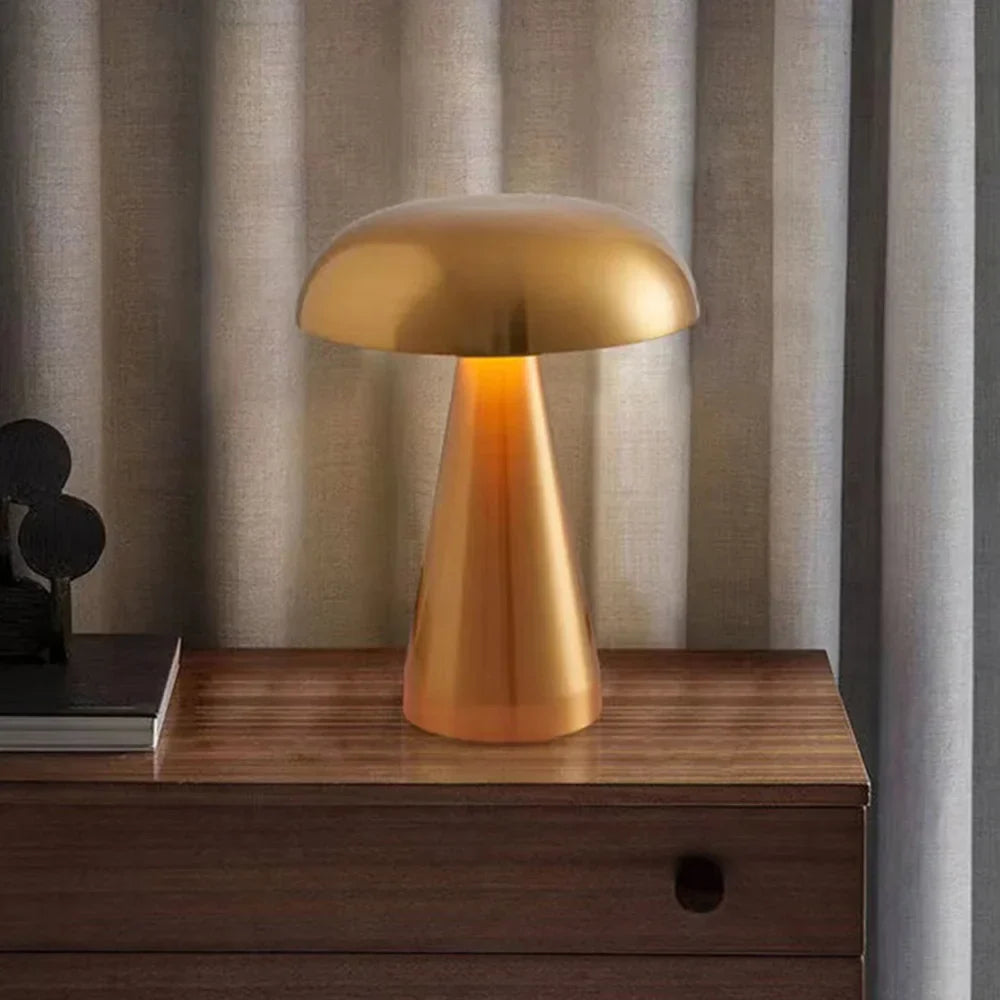 Rechargeable Touch Control Nightlight with 3 Color Temperatures for Bedroom Nursery Desk Decor Cordless Metal Table Light 8 Inches | Thomler