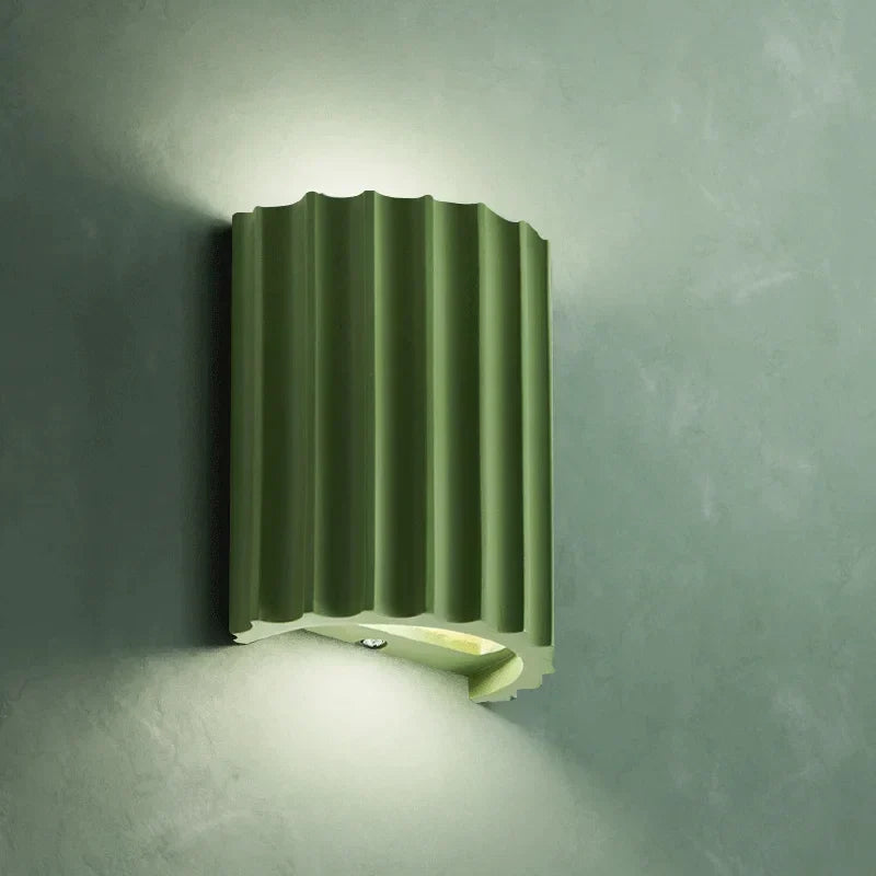 Textured Resin Sconce with Bidirectional Glow 5.5 in × 3.1 in × 6.5 in Fixture for Entryway Corridor Lounge Soft Indirect Accent Lighting Ma | Thomler