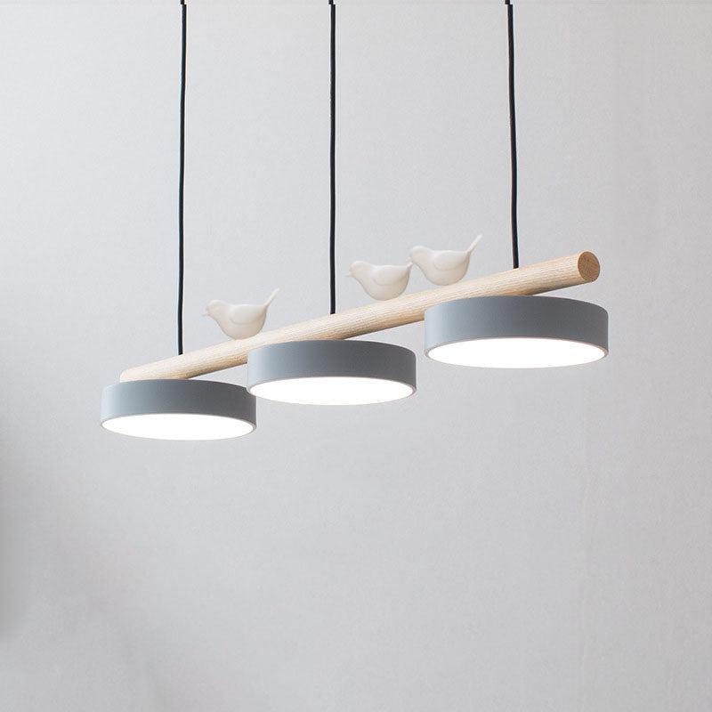 Linear LED Ceiling Light Fixture 36W 31.5 Inch Wood Iron Resin 3-Temperature Adjustable Flush Mount for Bedroom Living Room Hallway Kitchen | Thomler