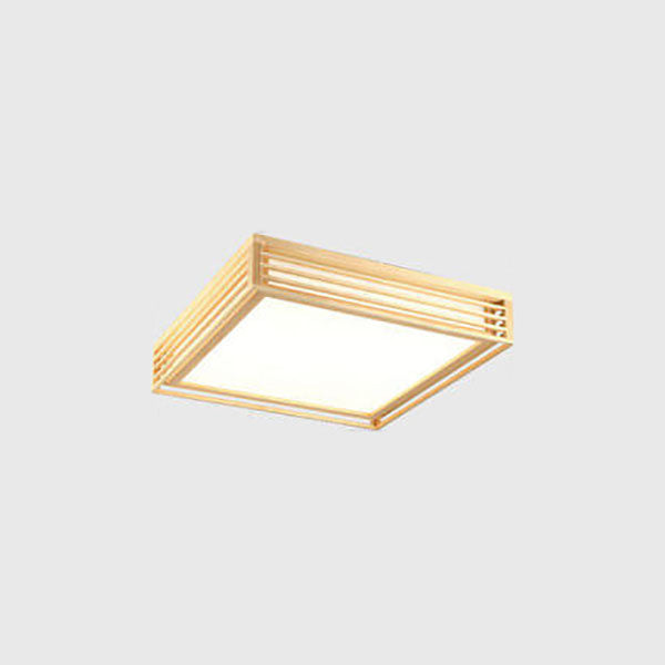 LED Round Ceiling Fixture 14-inch Wood & Acrylic Contemporary Overhead Light for Bedroom Kitchen Bathroom Home Office | Thomler
