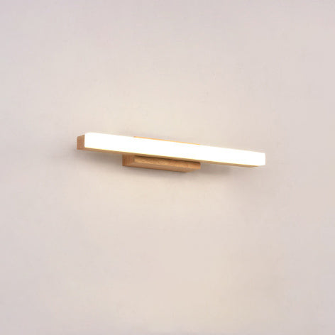 Lineare LED-Wandleuchte 16 W, 81 cm, Holz & Acryl für Badezimmer, Schlafzimmer, Flur, Heimbüro, Arbeits- & Umgebungsbeleuchtung, moderne festverdrahtete Leuchte, flaches Profil | Thomler