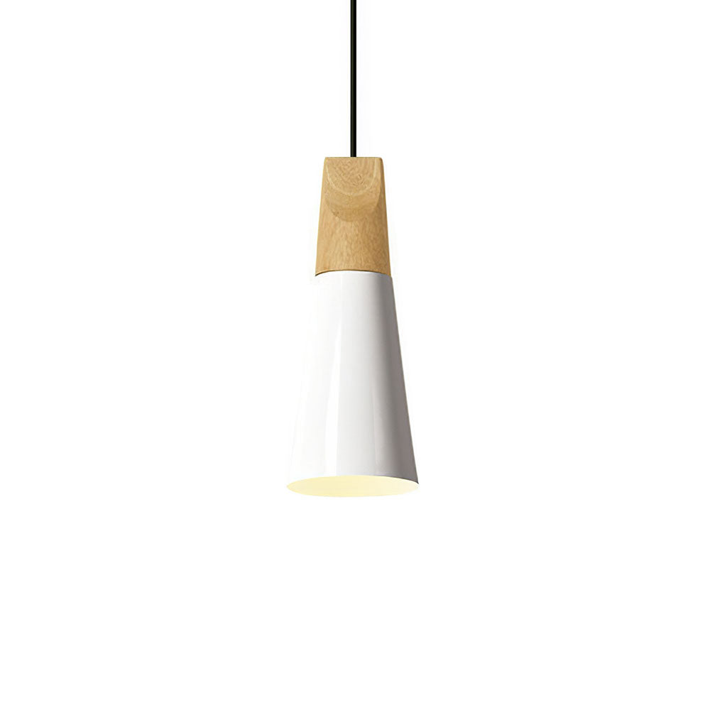 Hängelampe aus Aluminium & Holz E27 Fassung Grau Schwarz Weiß Gelb Kücheninsel Esstisch Deckenleuchte Skandinavischer Stil Modern Minimalistisch | Thomler