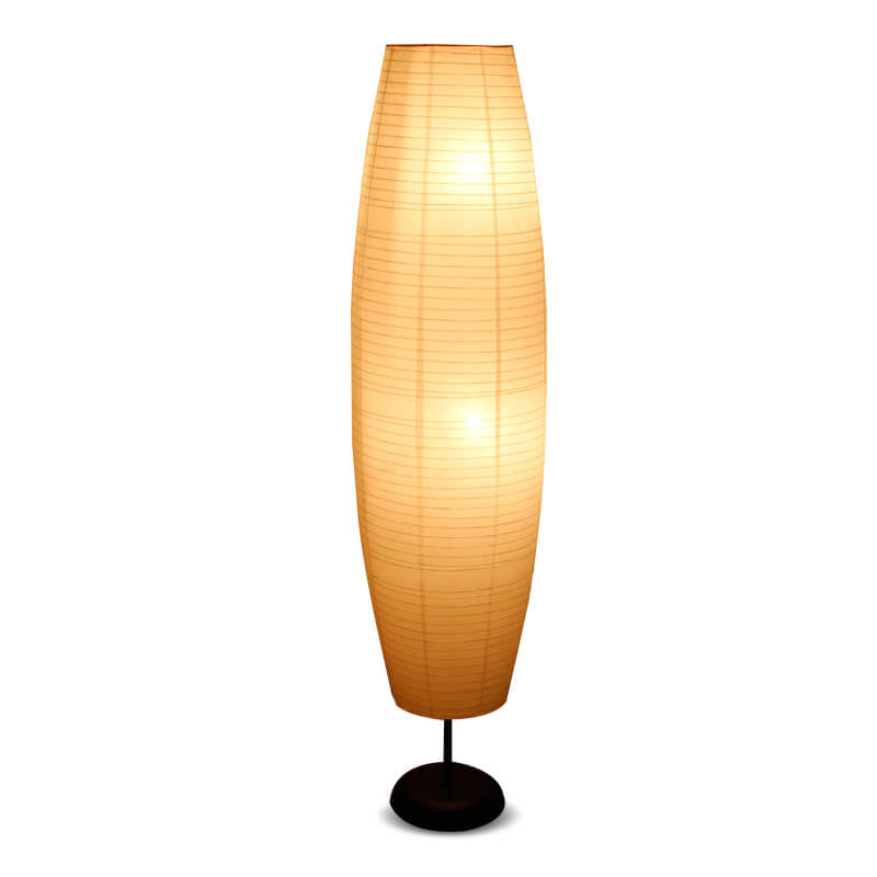 Dual-Socket Upright Lamp with Rice Paper Diffuser 54-Inch Tall White or Black for Bedside & Lounge | Thomler