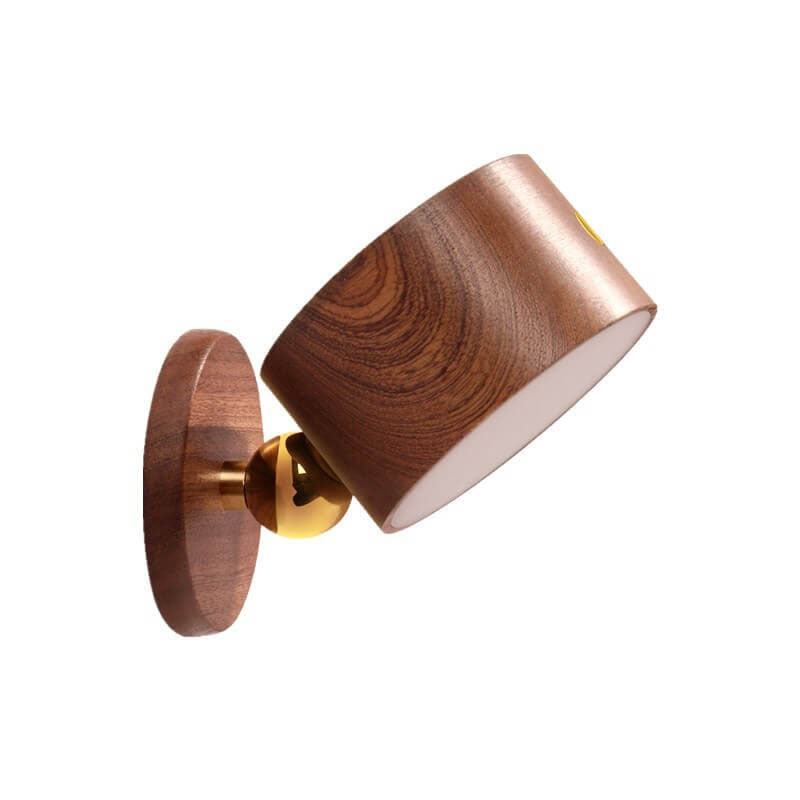 Wiederaufladbare Wandleuchte mit Holz-Akzent, USB-betrieben, 4W LED für Schlafzimmer-Nachttisch, Leseecke, minimalistische Beleuchtung, kabellos, modern | Thomler