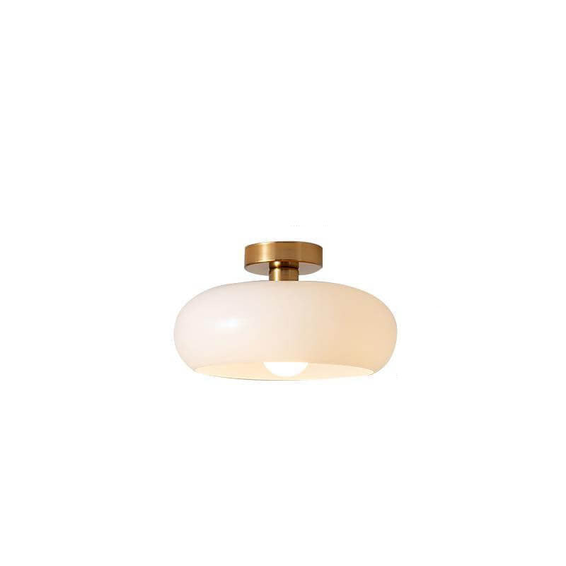 Glass Ceiling Light Fixture with Copper Accent 10.6 Inch Flush Mount for Bedroom Hallway Living Room Modern Home Lighting E26 Socket | Thomler