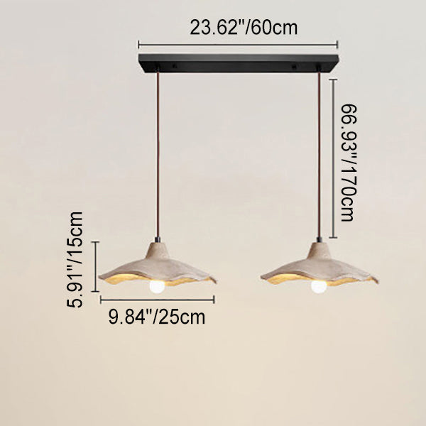 Industrial Concrete Hanging Light 10 in Yellow Ceiling Pendant Hardwired E26 Socket Adjustable Cord Kitchen Dining Room Bedroom Entryway Rus | Thomler