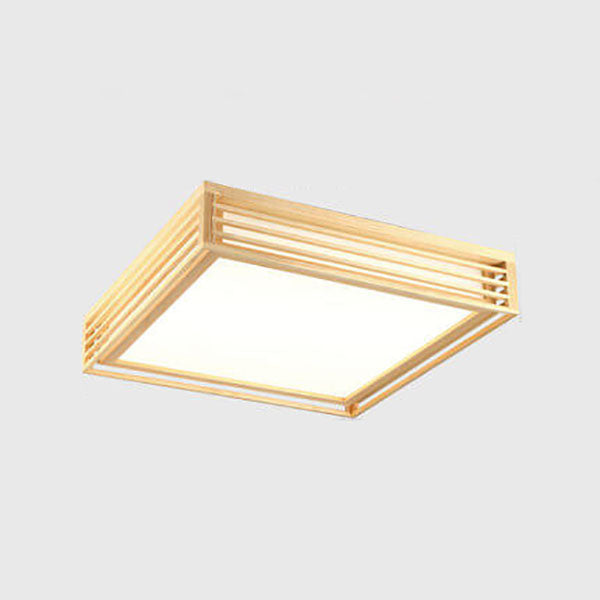 LED Round Ceiling Fixture 14-inch Wood & Acrylic Contemporary Overhead Light for Bedroom Kitchen Bathroom Home Office | Thomler
