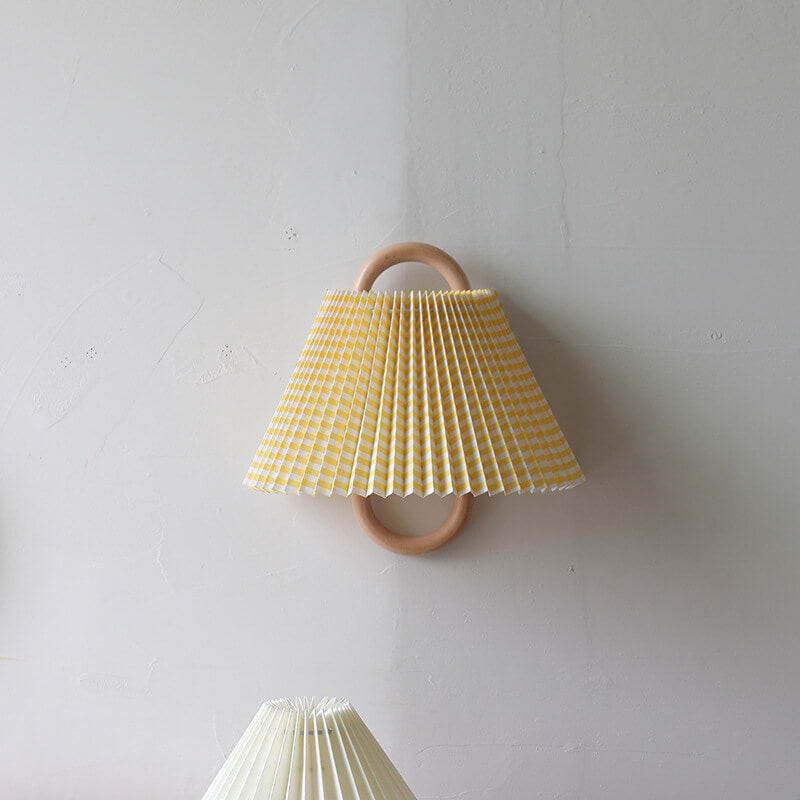 Sconce Light Fixture Wooden Frame Cloth Shade E12 Socket Flexible Install for Bedroom Living Room Hallway Apartment Home | Thomler