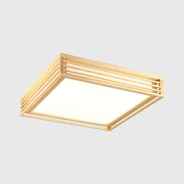 LED Round Ceiling Fixture 14-inch Wood & Acrylic Contemporary Overhead Light for Bedroom Kitchen Bathroom Home Office | Thomler